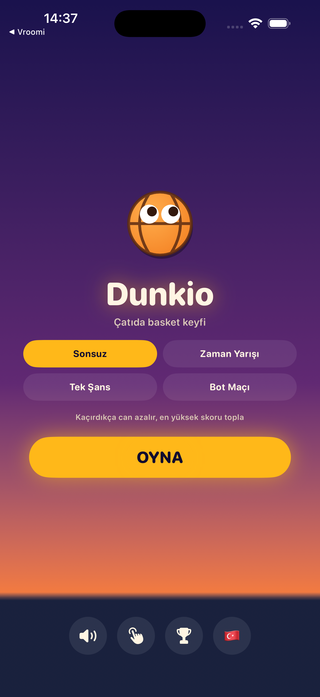 Dunkio ana menü